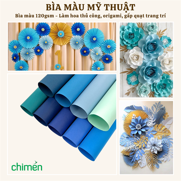 Giấy màu Carnaval CMC 120gsm tone Xanh Dương (50 tờ)