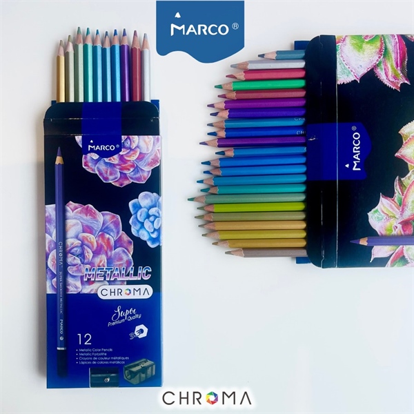 Hộp chì màu Metallic Super premium Marco Chroma
