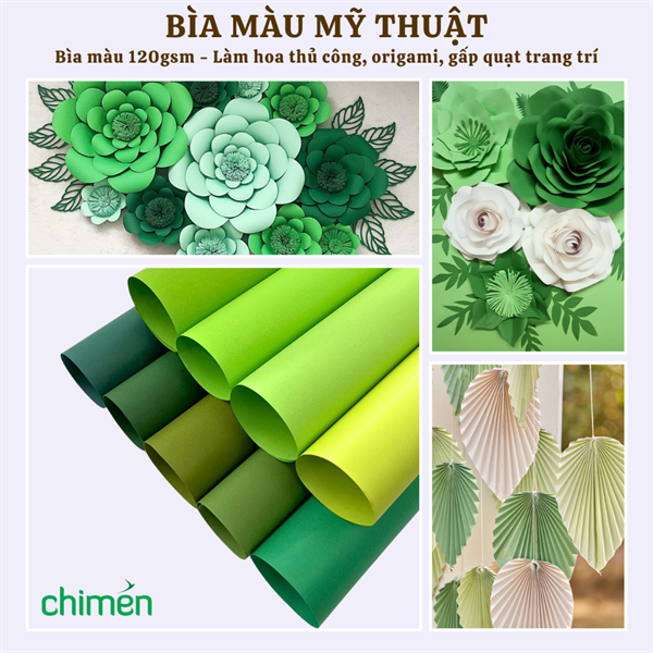 Giấy màu Carnaval CMC 120gsm tone Xanh lá (20 tờ)