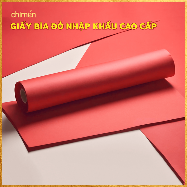 Giấy/Bìa màu đỏ kích thước 60*84cm (3 tờ/set)