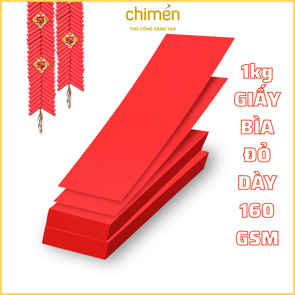 Bìa màu đỏ 160gsm làm pháo giấy 1kg size 60cm